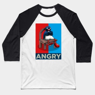 Angry Pinguin Meme Baseball T-Shirt